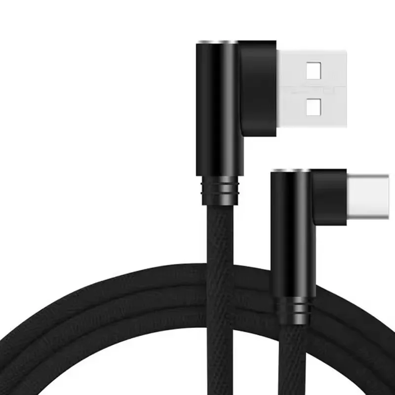 Cable De Datos Usb Tipo C Con Curvatura De 90° (negro, 3 M), Compatible Con Dispositivos Xiaomi Y Otros Dispositivos Usb-c.