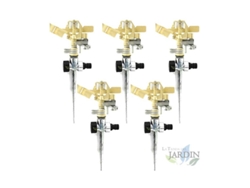 Aspersor Riego Laton Ajustable 10-15 M Rosca 1/2'' Incluye Porta Aspersores Metalicos Pack 5 SUINGA