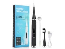 Irrigador bucal Raspador eléctrico 5 velocidades Eliminación de sarro Dispositivo de belleza-Negro 1 cabezal de cepillo de dientes DIGITALLAB
