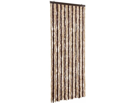 vidaXL Cortina mosquitera de chenilla beige y marrón claro 56x185 cm