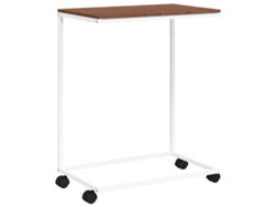 Mesa auxiliar con ruedas, derivados de madera blanca, MAISON EXCLUSIVE, 55x35x70 cm