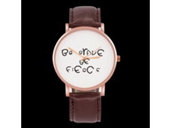 Reloj De Cuarzo Unisex Con Correa De Cuero Pu Zhoulianfa Casual (café Oscuro)