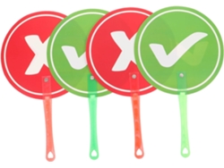 Conjunto De 4 Painéis De Plástico Dupla Face Com Respostas'' Sim/ Não'', Reutilizáveis Para Ensino E Avaliação,