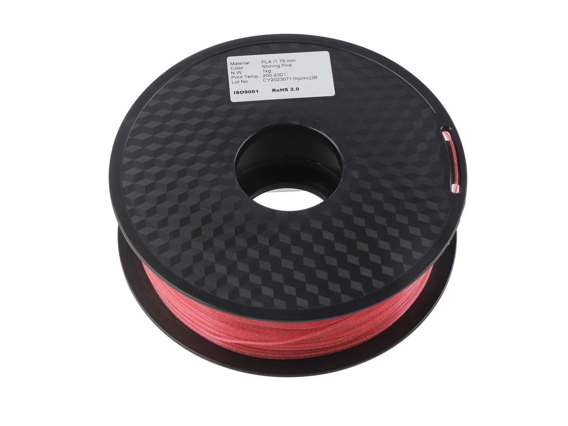 Filamento Pla Silk Rosa Glitter 1.75mm Para Impressora 3d Consumível 30‑70mm/s
