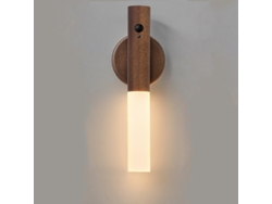(color Nogal, 1 Pieza) Aplique De Pared Led Recargable Con Sensor De Movimiento Inteligente, Luz Nocturna Magnética Portátil