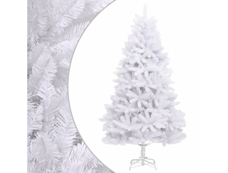 VIDAXL Árbol de Navidad artificial con bisagras y soporte blanco 270cm