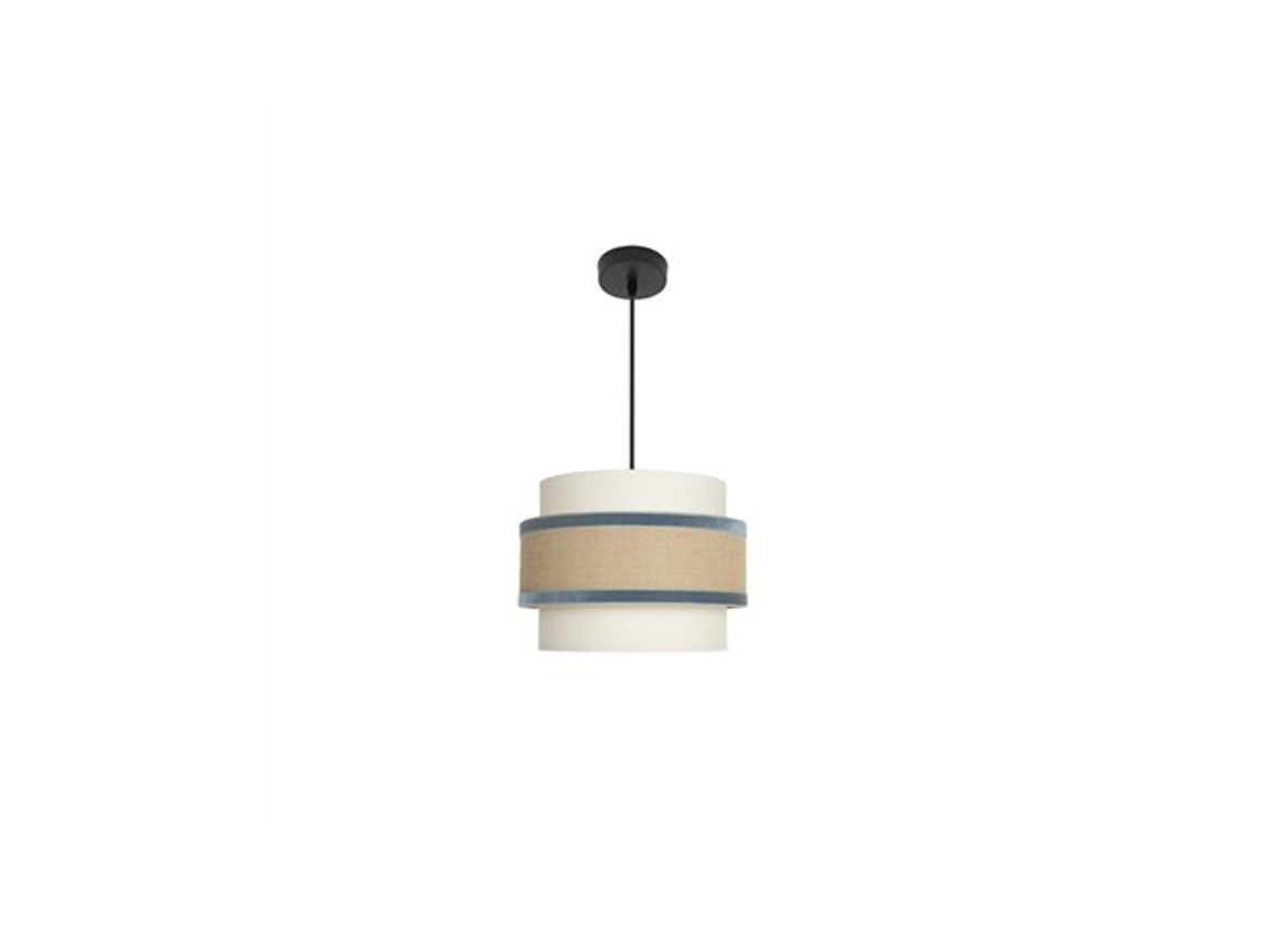 Lámpara colgante Cornalina, Ø30cm, Altura regulable, 1xe27, Beige y Azul Fabrilamp (bombilla no incluida)