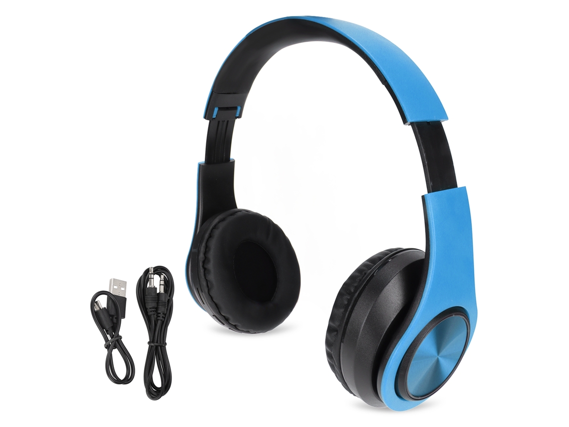 Auriculares Inalámbricos Bluetooth Plegables Con Cancelación De Ruido Para Teléfono Móvil, Pc, Viajes Y Videojuegos - Azul/negro