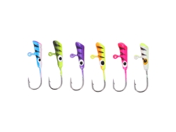 Mini jig para pesca en hielo, 6 piezas, acero al carbono