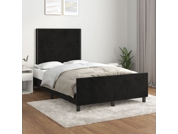 Estructura De Cama Sin Colchón Terciopelo Negro 120x200 Cm