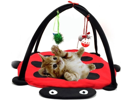 Colchoneta Móvil Para Juegos Y Actividades Para Perros O Gatos Cama Acolchada Para Mascotas Con Juguetes Colgantes: Campanas Pelotas Y Ratones ELKU...