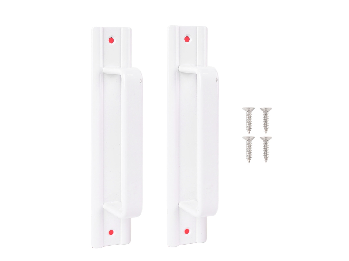 Tiradores de puerta de granja de aleación de aluminio blanco, 2 piezas