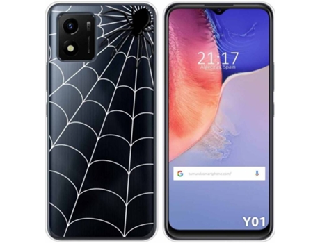 Carcasa Vivo Y01 TUMUNDOSMARTPHONE Dibujos Transparente Araña Multicolor