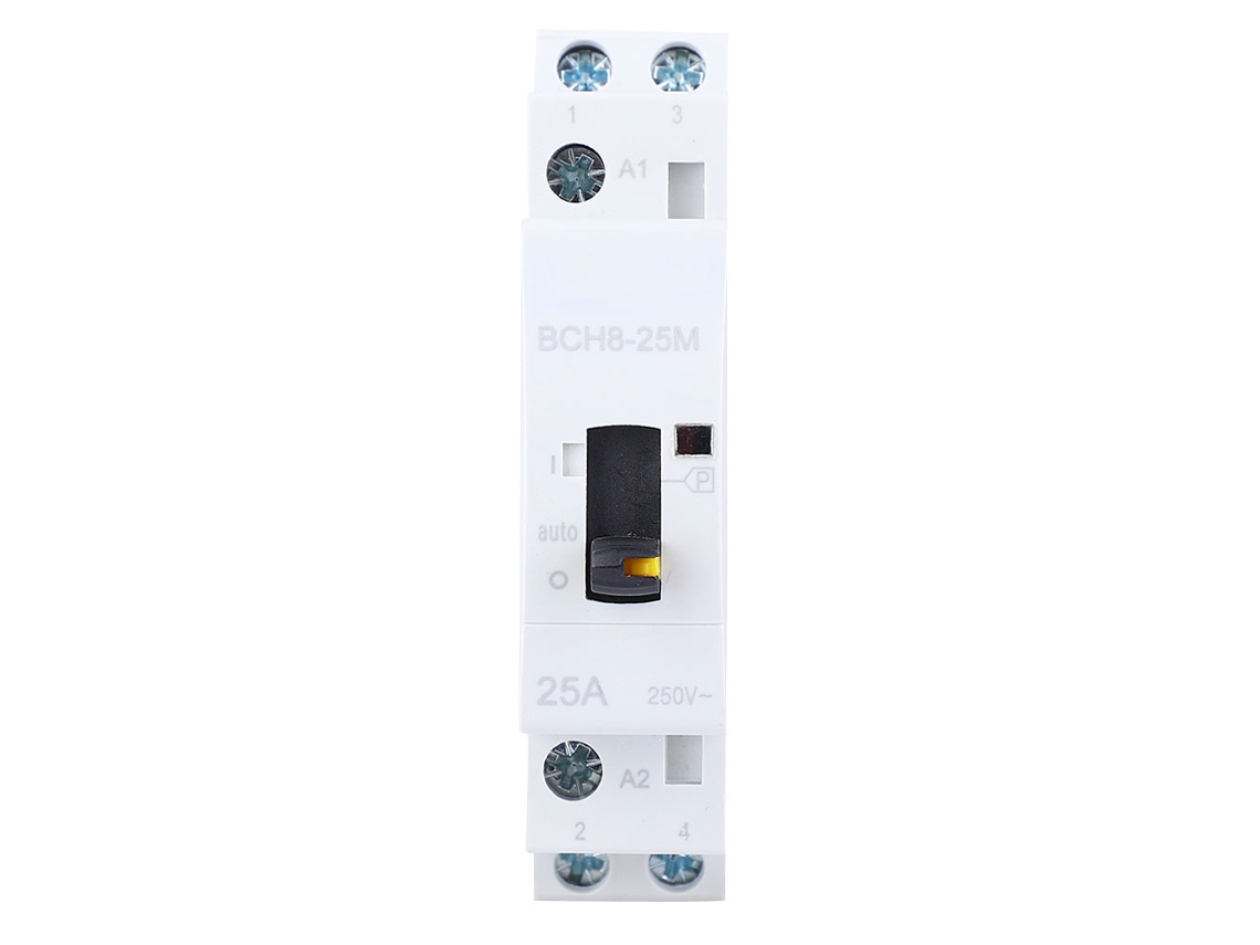 Contactor Modular De Ca Para Uso Doméstico, 2p25a Con Función Manual, 230v 50/60hz (1no 1nc)