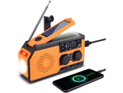 Radio de emergencia con dinamo solar, resistente al agua, recargable, linterna, alarma SOS, AM/FM, manivela AQUAFORGE