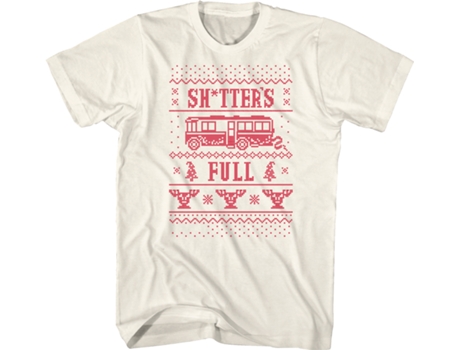 Camiseta Unisexo DEEPSTONE Shitter's Full Faux Ugly Sweater Christmas Vacation Natural (XXL)