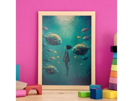 NACNIC Poster Amigos Acuáticos En Estilo Surrealismo Cinematográfico Ilustraciones Y Grabados De Historieta Abstracta Y Artística A3