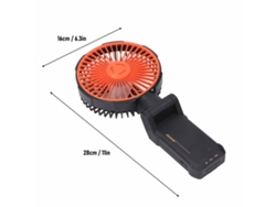 Ventilador portátil de 5 pulgadas con clip (modelo 2026as), batería de 5200 mAh, USB, 4 velocidades, LED con 3 niveles de brillo.