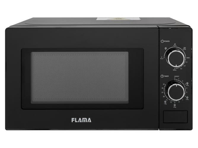 Microondas Con Grill flama 1888fl negro 700w 1000w 20l 5 programas libre instalacion capacidad potencia 20