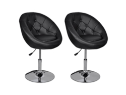 Maison Exclusive - Taburetes De Cocina 2 Unidades Cuero Sintético Negro