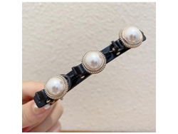 2026-pinzas De Pelo Trenzadas De Piedra Cristal Con Perlas Y Rhinestones Para Flequillo Doble