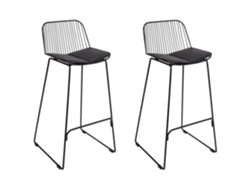 Conjunto de 2 cadeiras de bar BELIANI Pensacola de Aço Preto 49x49x99