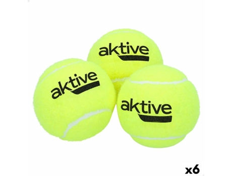Pelotas de Tenis AKTIVE Pro 3 Piezas Amarillo 6 Unidades