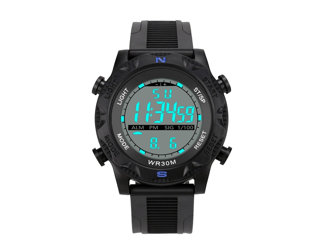 Reloj Deportivo Digital Con Correa De Silicona, Resistente Al Agua Hasta 30 M, Para Hombre, Azul.
