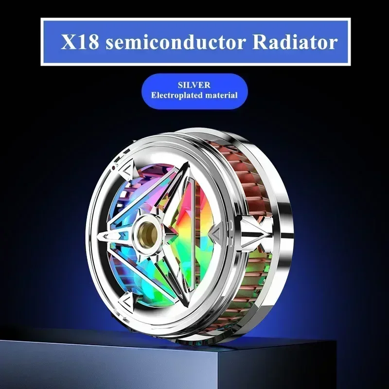 Disipador De Calor Magnético De Enfriamiento Rápido Para Semiconductores De Teléfonos Móviles (plateado) Con Luces Rgb