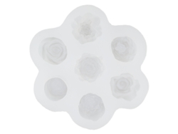 Molde De Silicona Con Forma De Rosa Y 7 Agujeros Para Decorar Pasteles, Cupcakes, Jabones Y Velas.