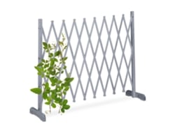 Treliça Relaxdays Em Madeira, Ajustável Até 275 Cm, Suporte Para Plantas Trepadeiras, Treliça Autónoma, Jardim, Cinza