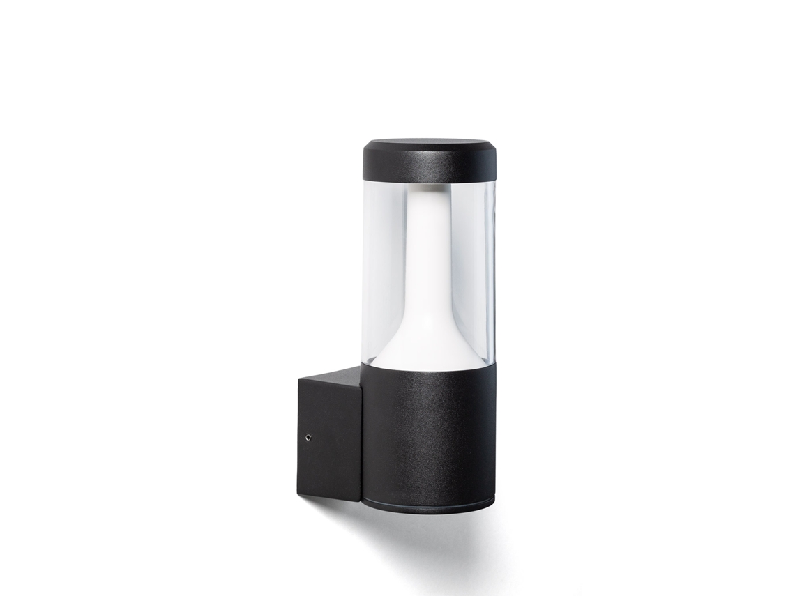Aplique De Pared Exterior Led 10w Iluminación Aluminio Mikaro Negro Preto Mate