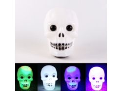 Luces de calavera para Halloween, 4 colores, intermitentes, funcionan con pilas