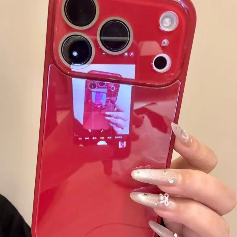 (iphone 13 Pro Rojo) Funda Protectora Para Cámara De Iphone, Cubierta Trasera Rígida A Prueba De Golpes Con Cristal Templado.