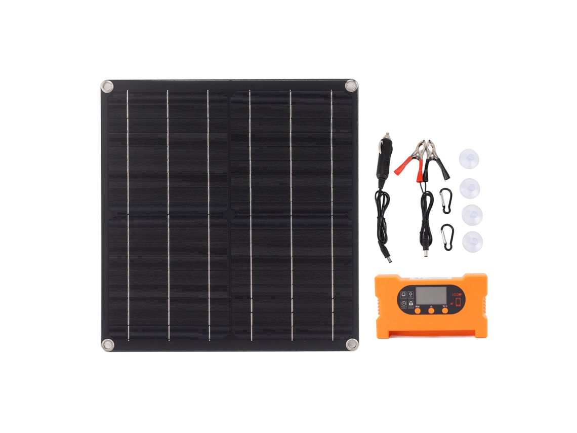 Kit De Panel Solar Monocristalino De 18 V Y 25 W Con Controlador De 100 A, Carga Rápida, Batería No Incluida.