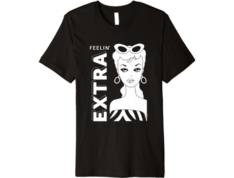 T-Shirt Unisex TEESTONE Barbie - Feelin' Extra Premium negro (XL)