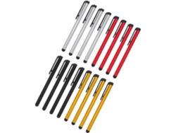 Juego de 16 lápices capacitivos para pantallas táctiles, compatibles con tabletas, en plateado, dorado y rojo. Gokoco