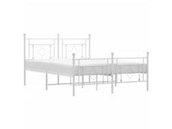 Maison Exclusive - Estructura Cama Sin Colchón Con Estribo Metal Blanco 135x190 Cm