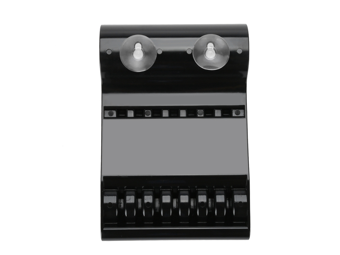 Caja Organizadora De Tijeras De 6 Compartimentos, Plástico, Almacenamiento Para Salón De Belleza, Negro, 20.5x14cm