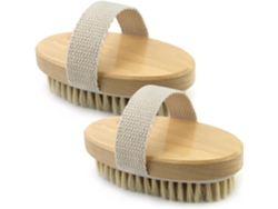 Juego De Cepillos Corporales, 2 Piezas, Cerdas Naturales