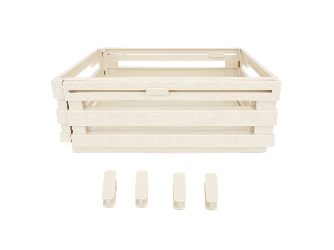 Caja Organizadora Plegable De Pp Apilable Para Dormitorio, Sala De Estar Y Oficina - Blanca
