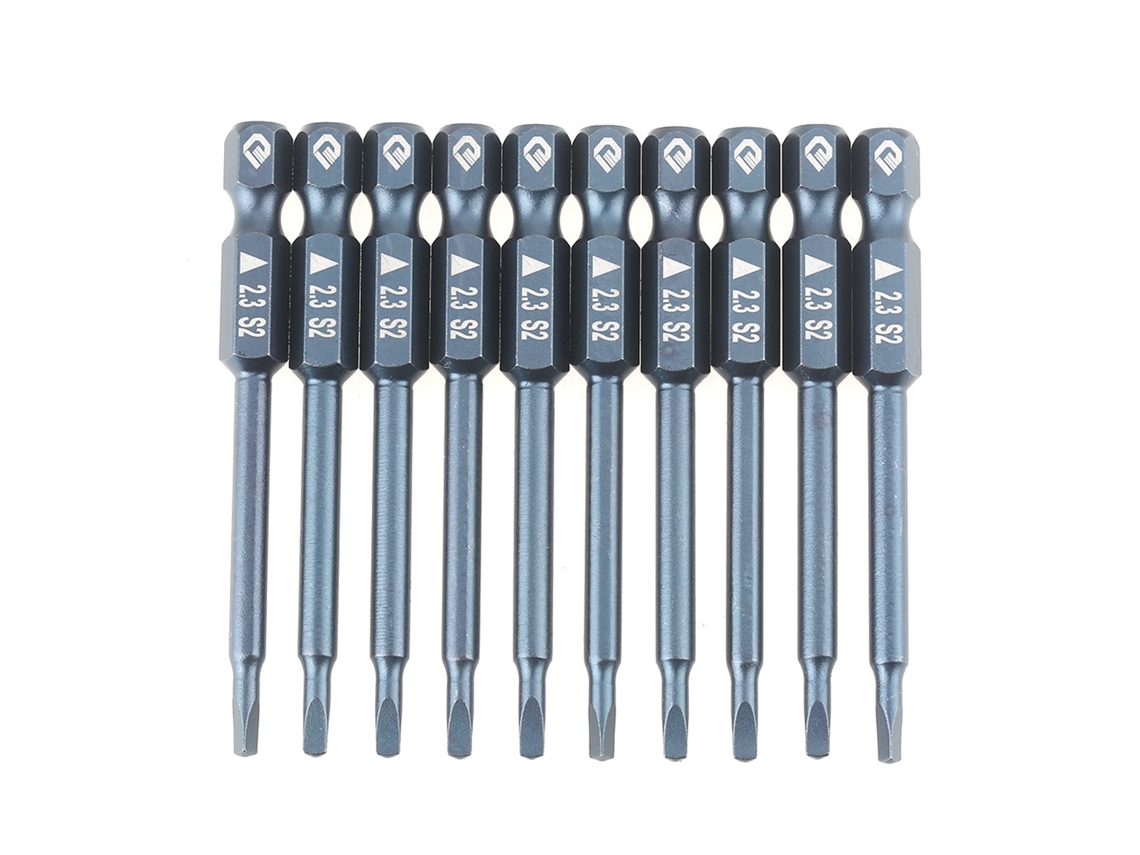 Set De 10 Brocas De Destornillador De Cabeza Triangular 1/4" S2 Acero Aleado 65mm H6.3*65mm*2.3