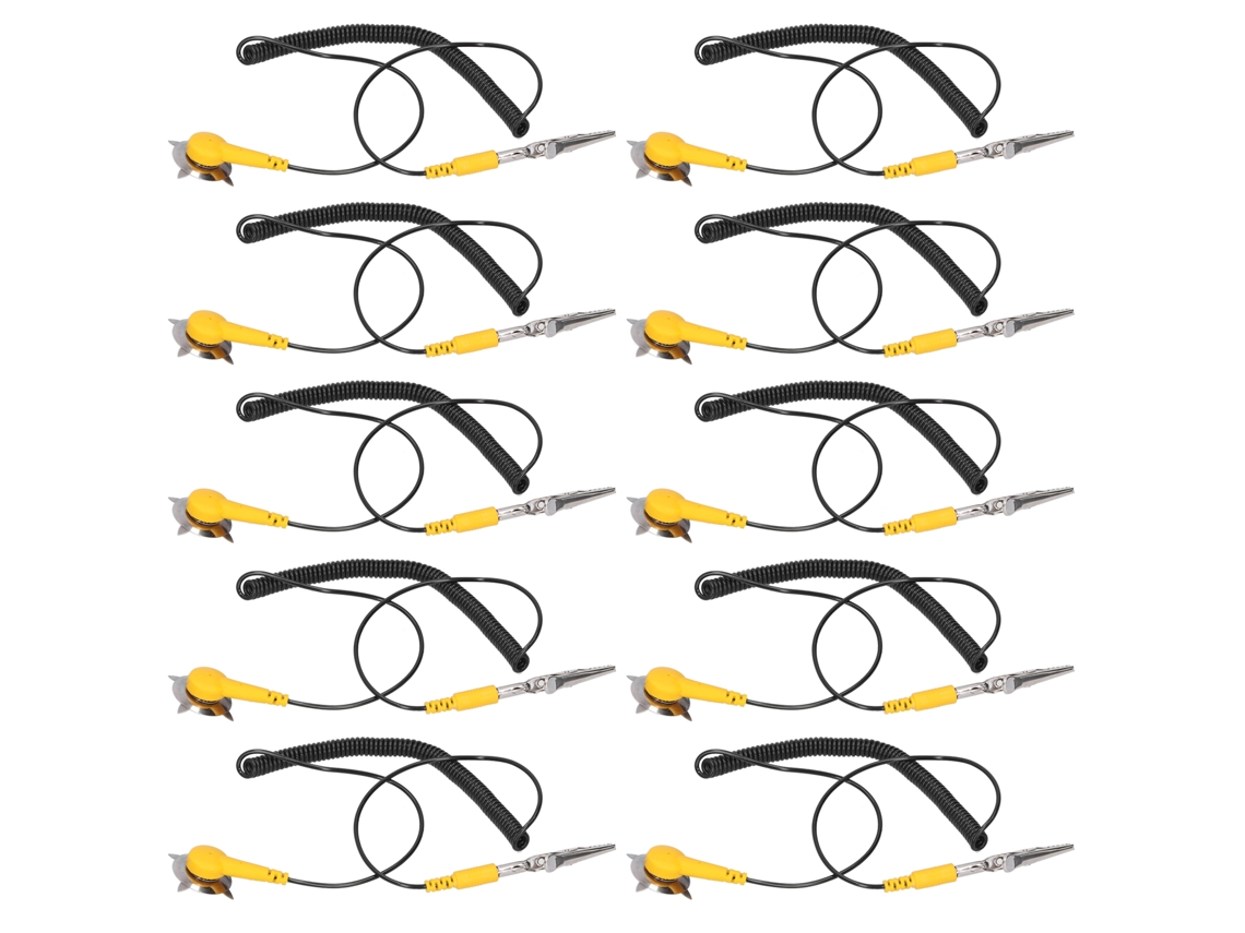 10 Cables De Conexión A Tierra Antiestáticos De 1,8 M Para La Protección De Componentes De Equipos Eléctricos.