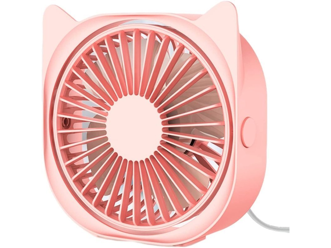 Ventilador De Escritorio Usb Pequeño Y Silencioso Con 3 Velocidades Y Rotación De 360°, Portátil Para Oficina/dormitorio (rosa)