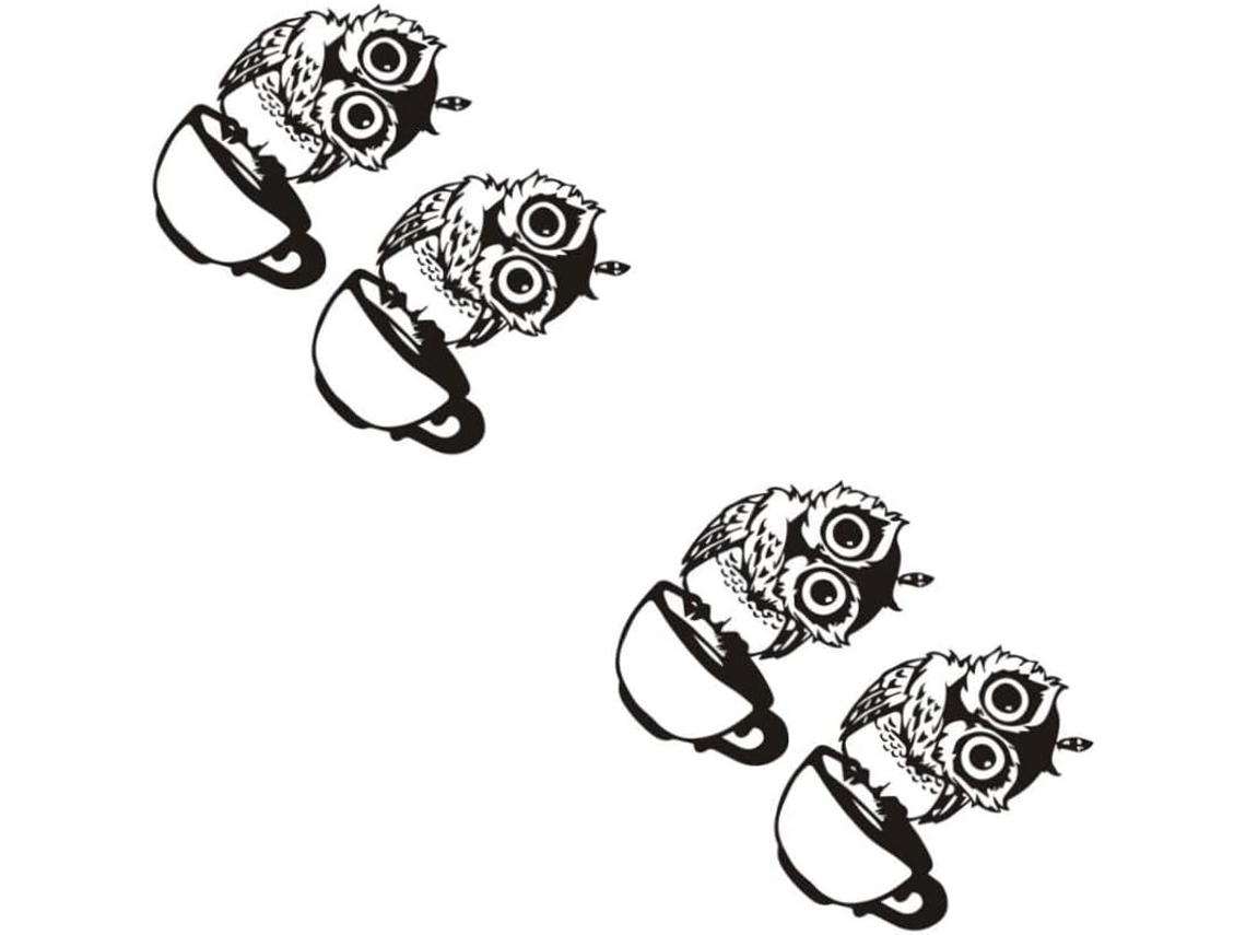 Juego De 2 Pegatinas De Pared Con Forma De Búho - Decoración Fácil Para El Hogar