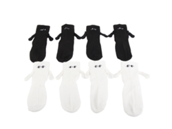 4 Pares De Calcetines De La Amistad Con Ojos Magnéticos 3d, Talla Mediana, Ideales Para Parejas.
