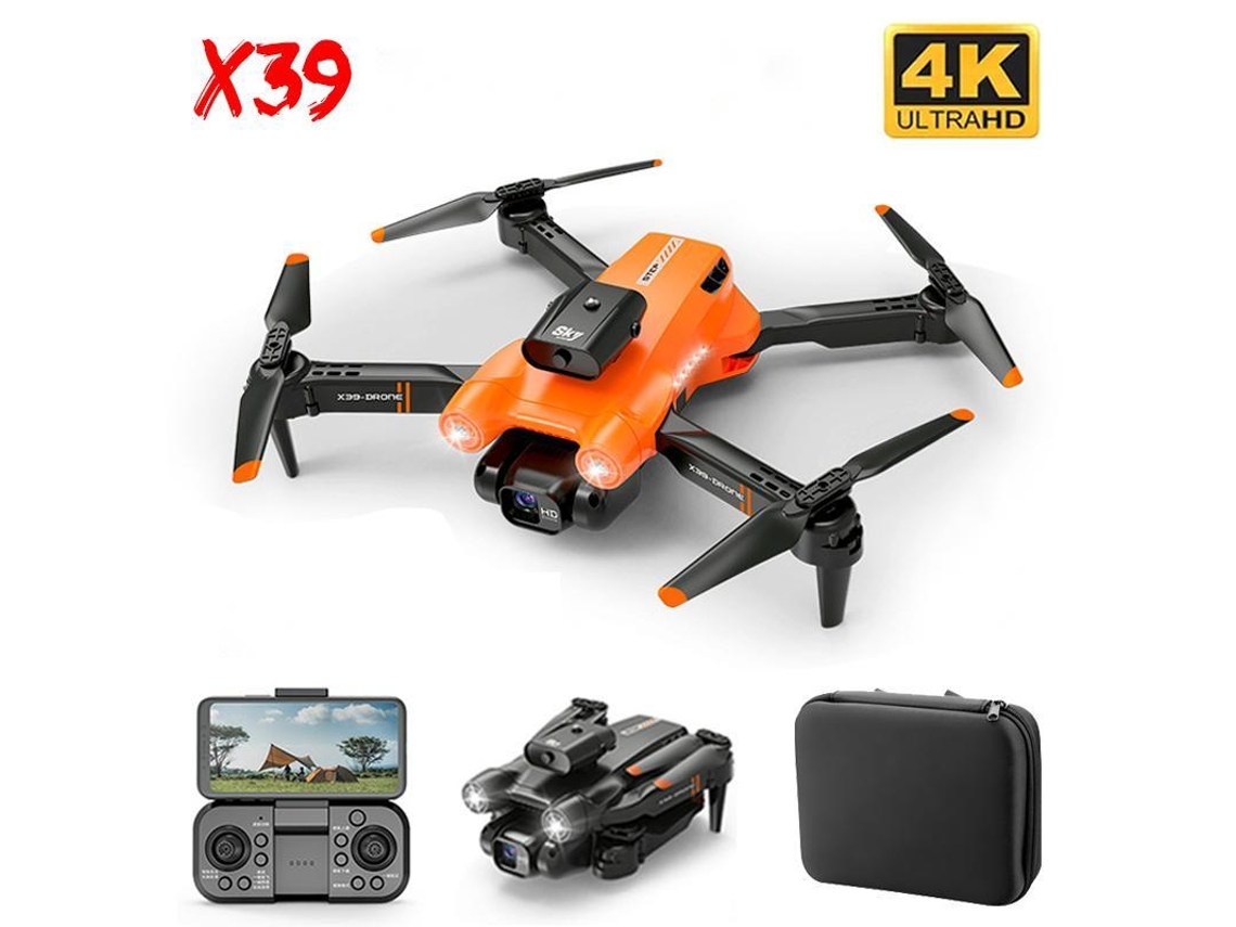 X39 Mini Drone con cámara 4K Evitación de obstáculos de 360 (Duración de la batería: 15 min Naranja) YIZHOOD