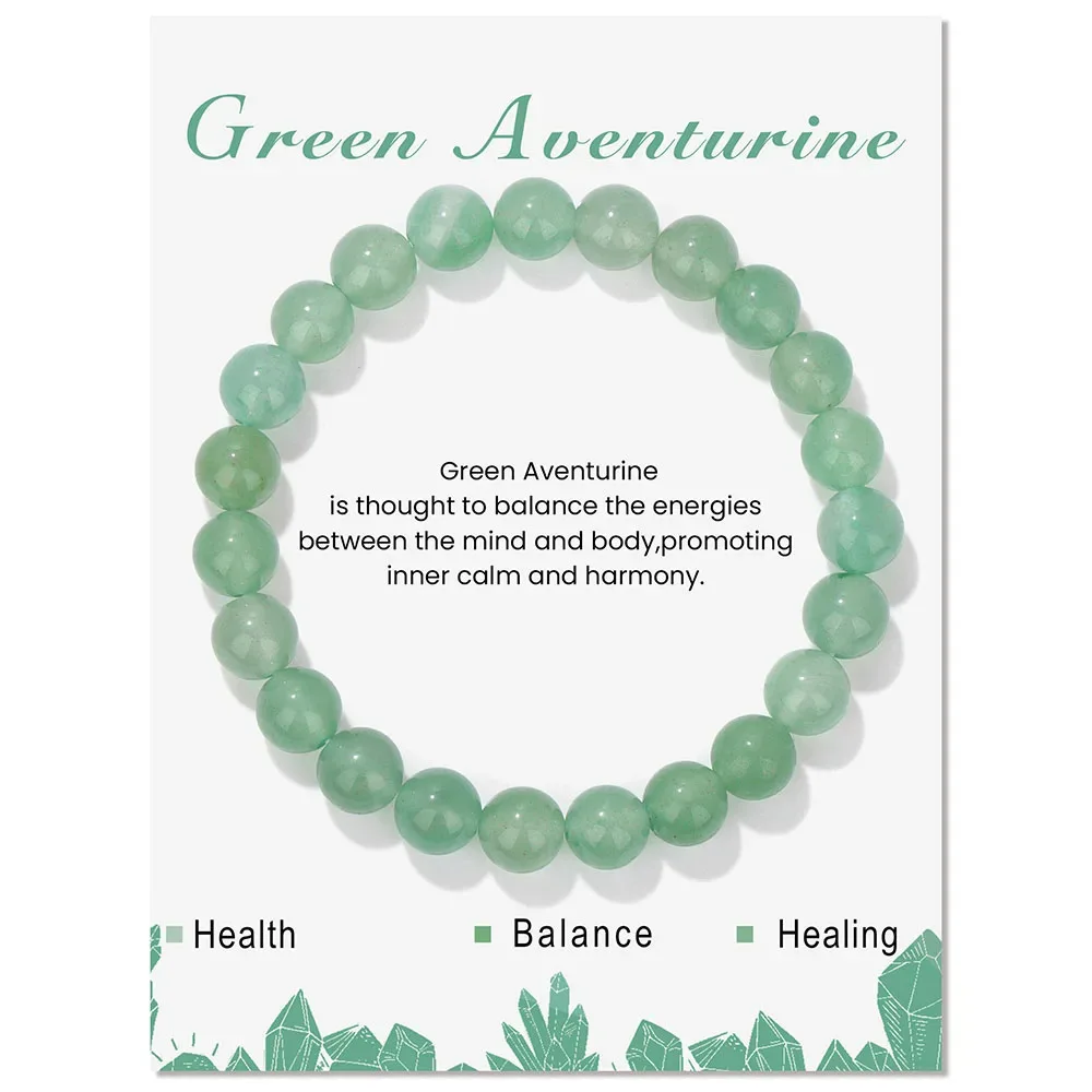 Pulsera de hematita magnética natural, joyería de meditación de chakras MDUG (aventurina verde de 17 cm)