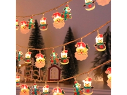 Rebe-luces De Navidad Led Cálido Blanco Con Muñeco De Nieve, Santa Y Decoraciones De Árbol Para Ventana Y Fiesta
