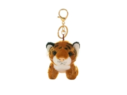 Llavero de peluche de tigre pequeño, anillo para mochila, anillo para muñeca